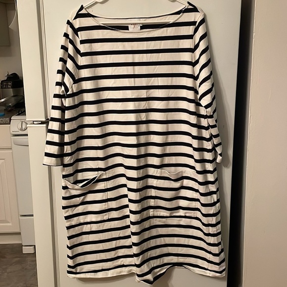 The Nines by HATCH XXL Striped Cotton Dress - Picture 1 of 6